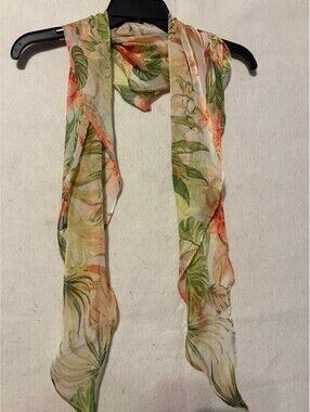 Triangle Sheer Floral Scarf Lightweight Semi‑Transparent Wrap